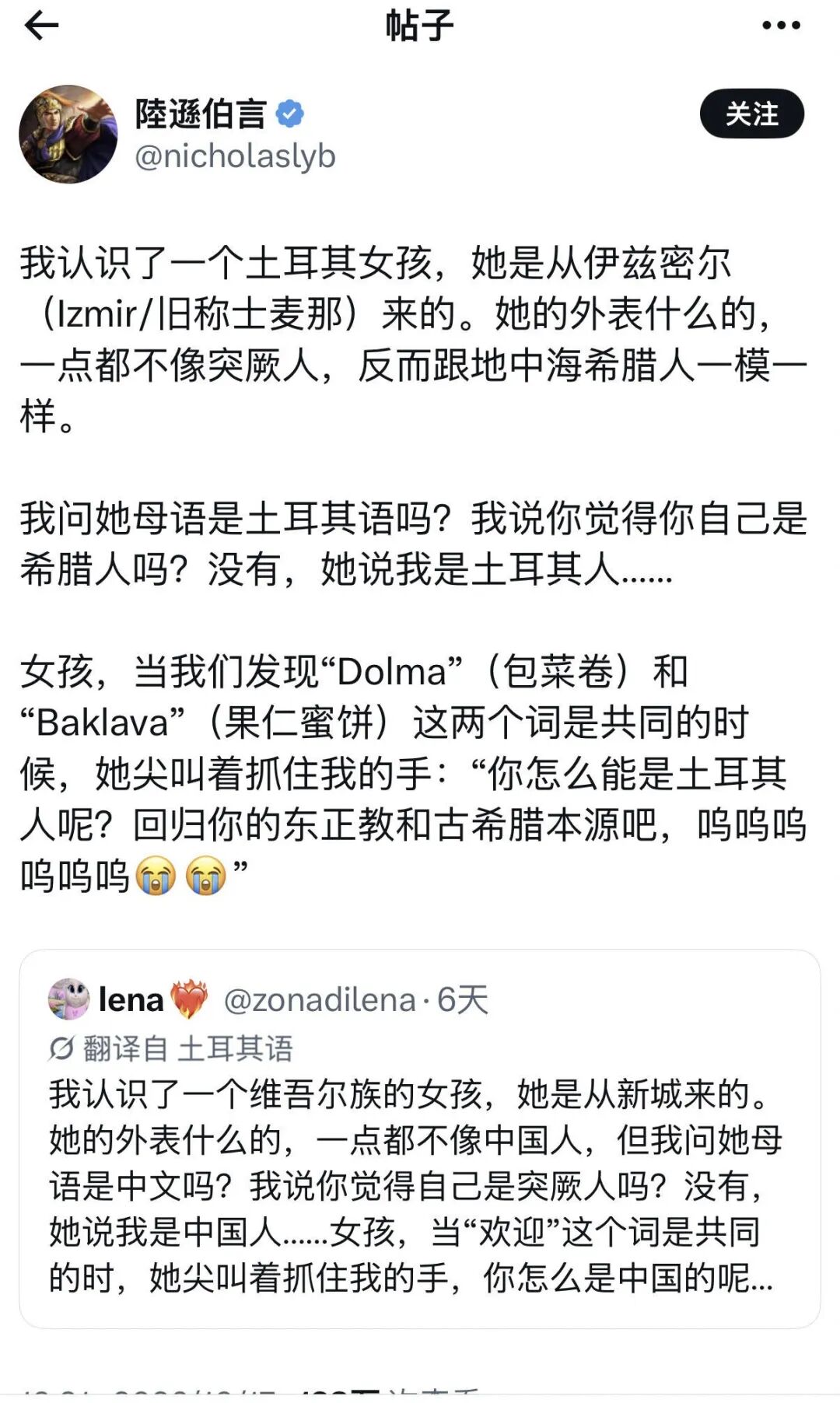 中国网友的镜像讽刺帖